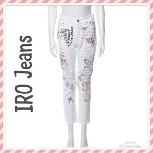IRO Garcon Slim High Rise Jeans in Mary Graffiti